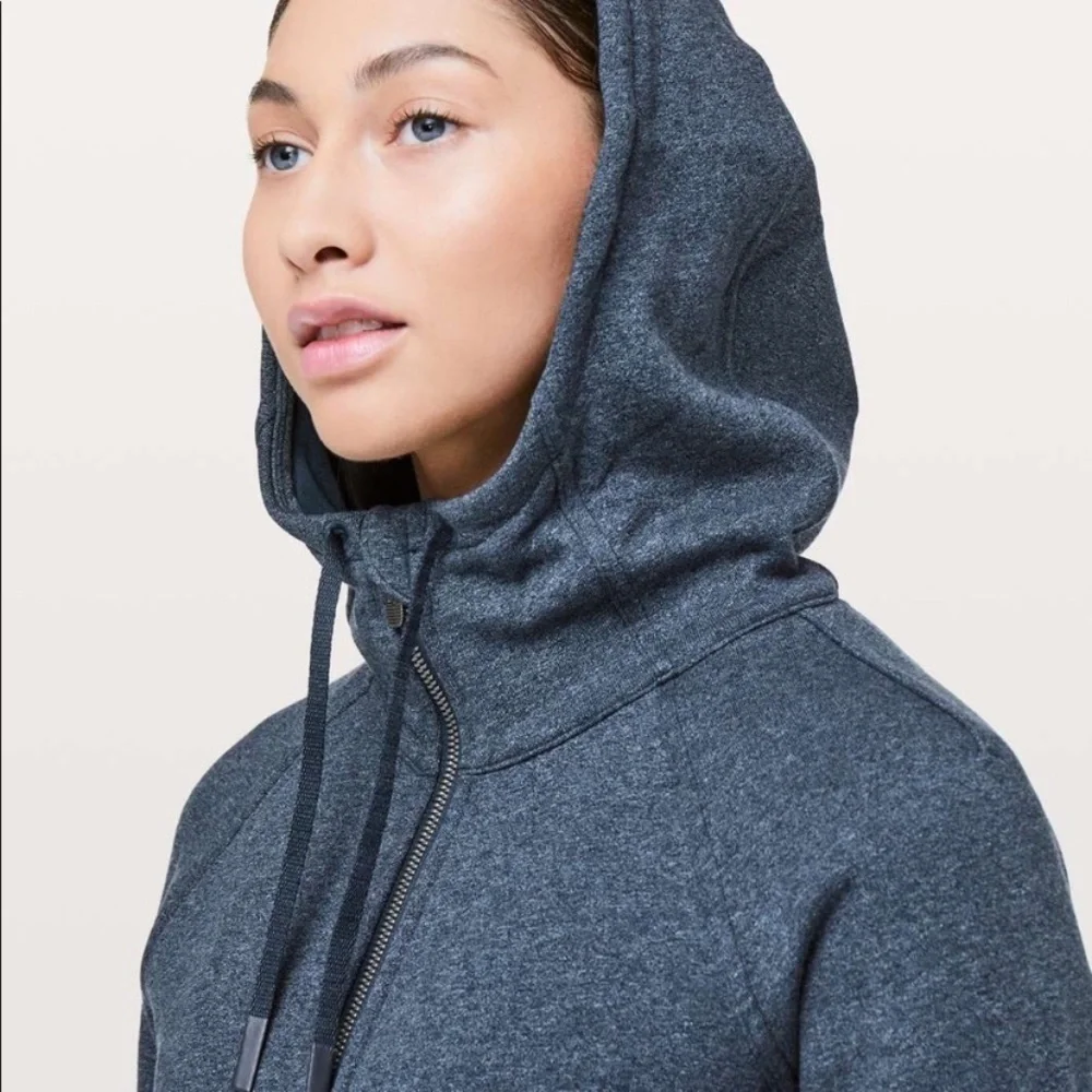 Lululemon Huddle & Hustle Hoodie Heathered Speckled Jet Blue Size 10 W3BNOS